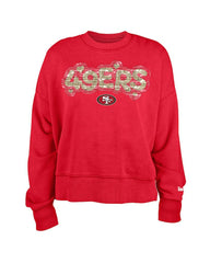 San Francisco 49ers New Era Girl's Flip Sequin Sweatshirt - Scarlet cheap