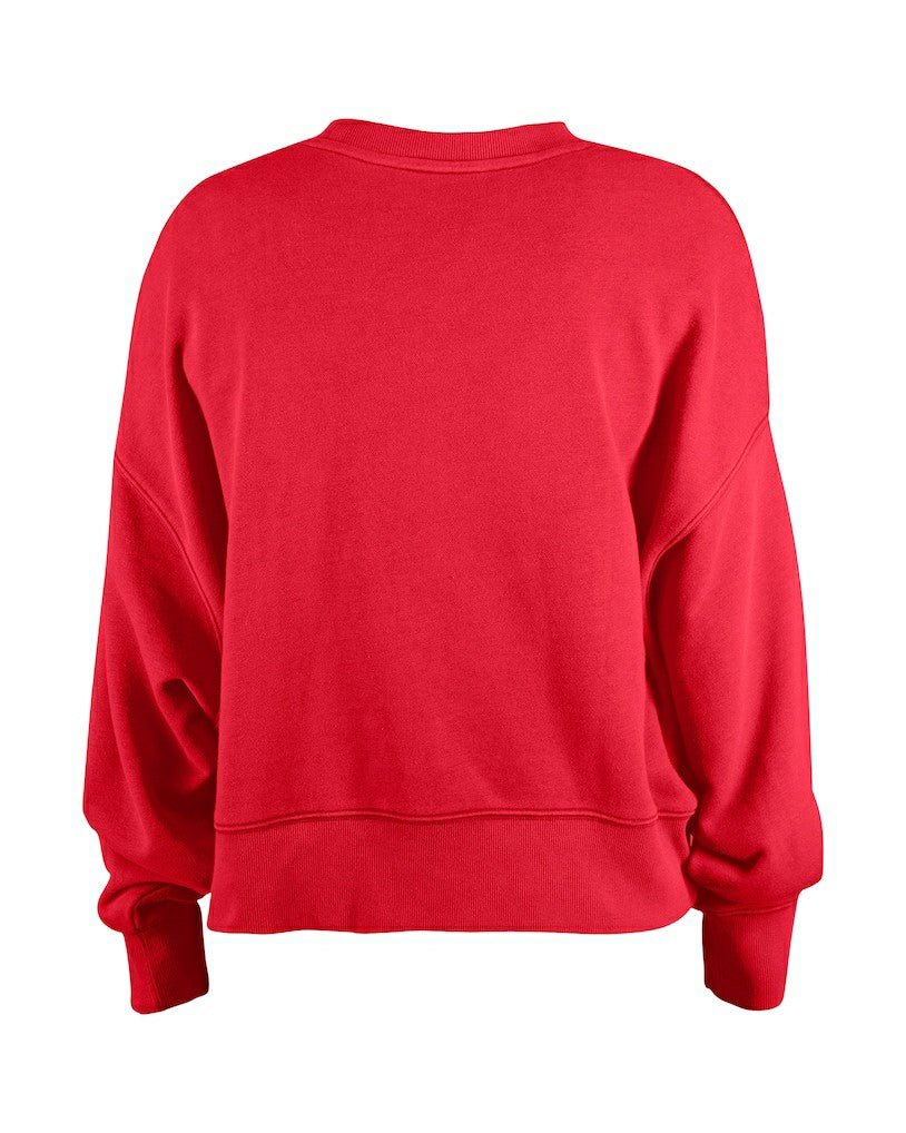 San Francisco 49ers New Era Girl's Flip Sequin Sweatshirt - Scarlet cheap