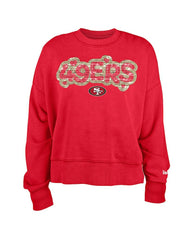 San Francisco 49ers New Era Girl's Flip Sequin Sweatshirt - Scarlet cheap