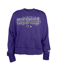 Baltimore Ravens New Era Girl's Flip Sequin Sweatshirt - Purple for sale