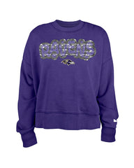Baltimore Ravens New Era Girl's Flip Sequin Sweatshirt - Purple for sale