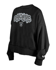 Las Vegas Raiders New Era Girl's Flip Sequin Sweatshirt - Black for sale