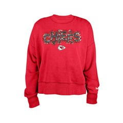 Kansas City Chiefs New Era Girl's Flip Sequin Sweatshirt - Red discount