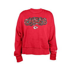 Kansas City Chiefs New Era Girl's Flip Sequin Sweatshirt - Red discount