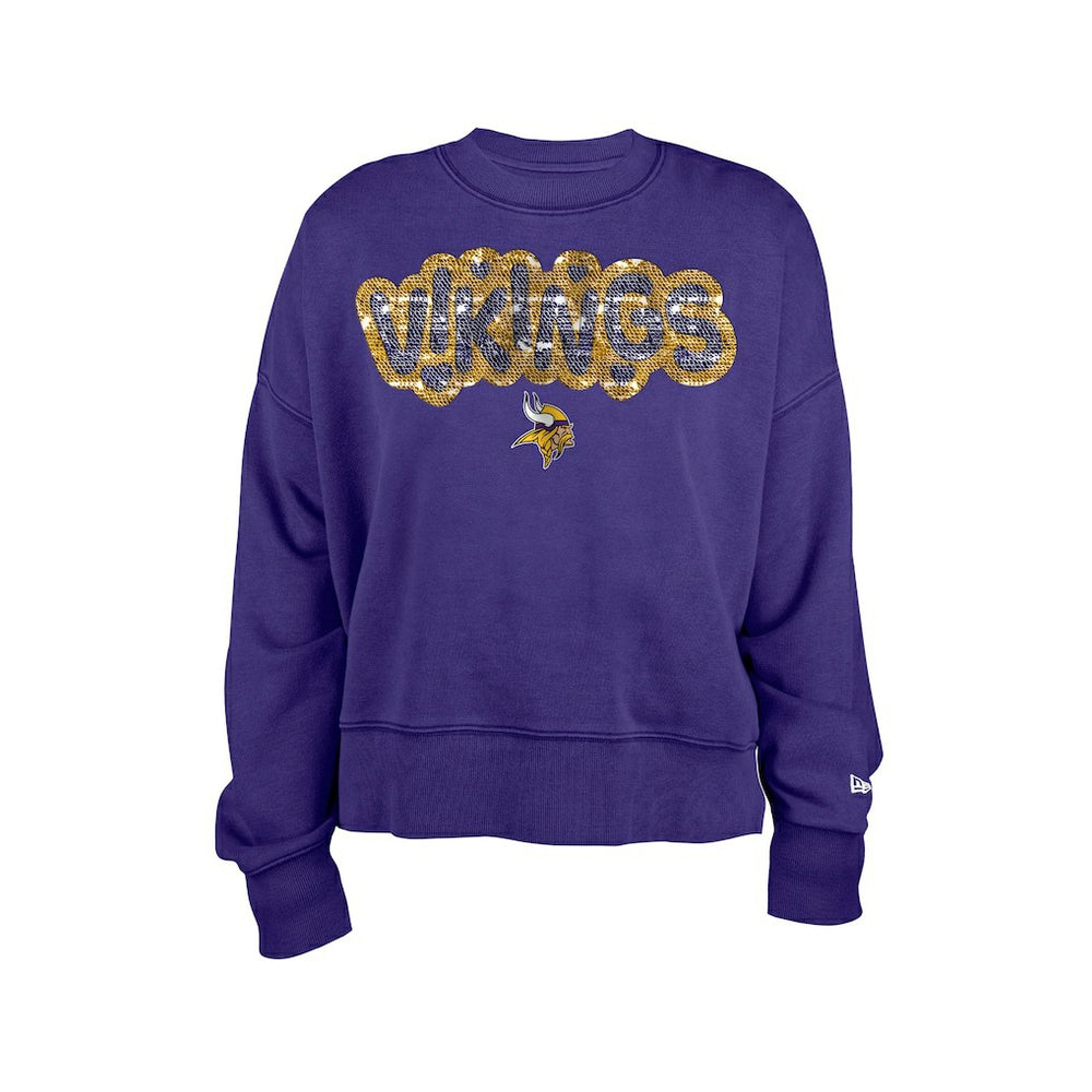 Minnesota Vikings New Era Girl's Flip Sequin Sweatshirt - Purple sale