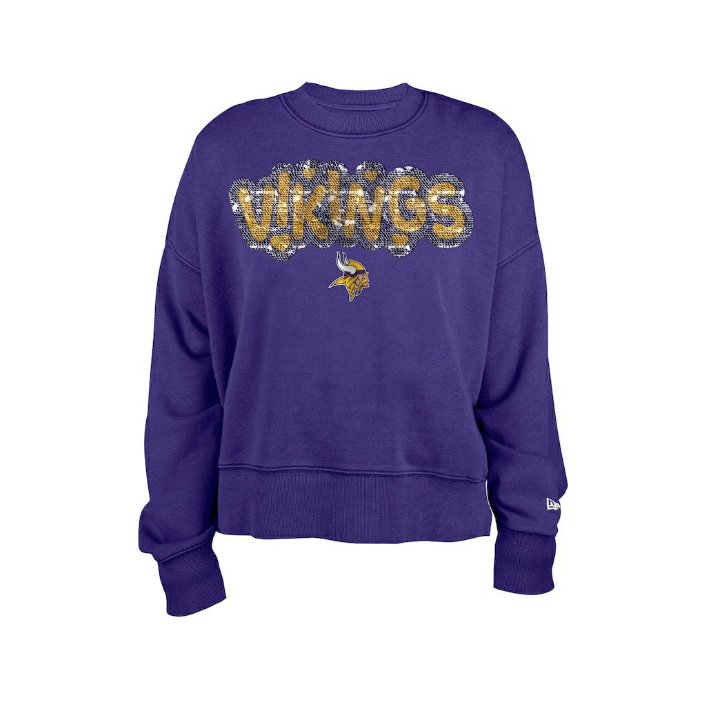 Minnesota Vikings New Era Girl's Flip Sequin Sweatshirt - Purple sale