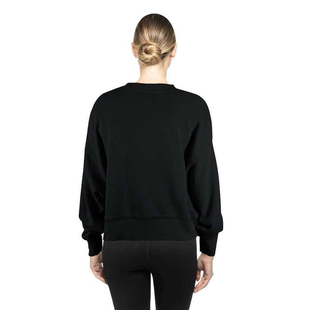 Philadelphia Eagles New Era Women's Oversized Throwback Mineral Wash Crew Neck Sweatshirt - Black outlet
