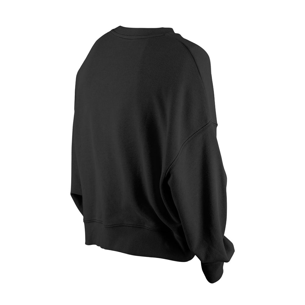 Detroit Lions New Era Women's Oversized Throwback Mineral Wash Crew Neck Sweatshirt - Black outlet