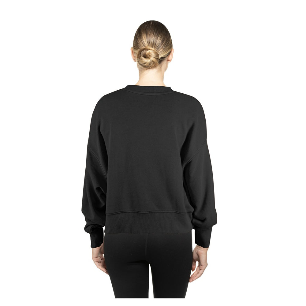 Detroit Lions New Era Women's Oversized Throwback Mineral Wash Crew Neck Sweatshirt - Black outlet