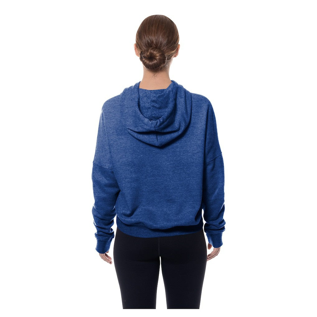 Buffalo Bills New Era Women's Throwback Boxy Hoodie Sweatshirt - Royal on sale