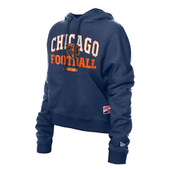 Chicago Bears New Era Women's Throwback Boxy Hoodie Sweatshirt - Navy on sale