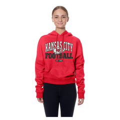 Kansas City Chiefs New Era Women's Throwback Boxy Hoodie Sweatshirt - Red sale