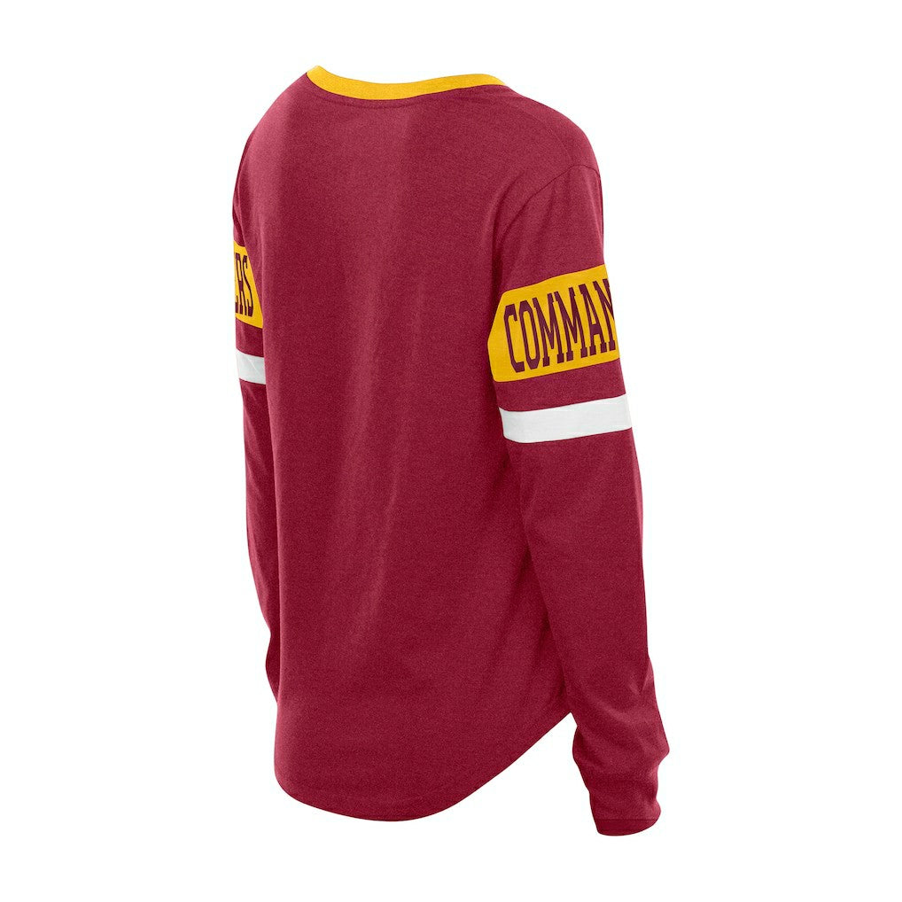 Washington Commanders New Era Women's Throwback Lace-Up Long-Sleeve T-Shirt - Burgundy on sale