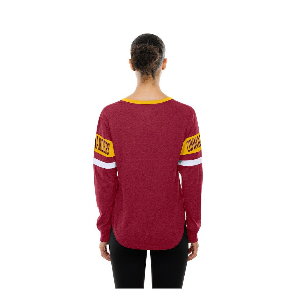 Washington Commanders New Era Women's Throwback Lace-Up Long-Sleeve T-Shirt - Burgundy on sale