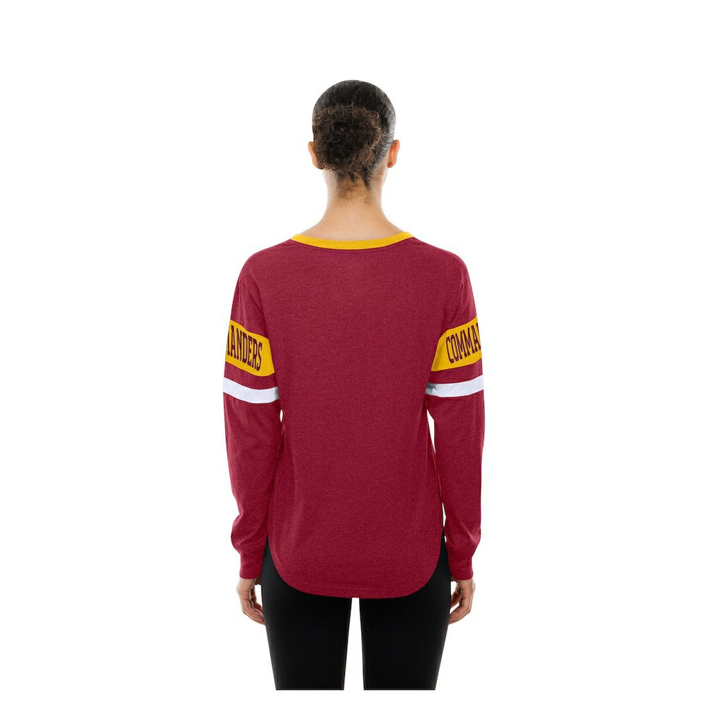 Washington Commanders New Era Women's Throwback Lace-Up Long-Sleeve T-Shirt - Burgundy on sale