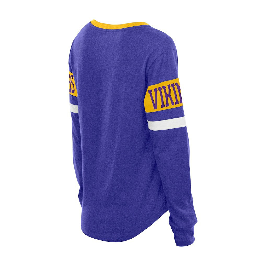 Minnesota Vikings New Era Women's Throwback Lace-Up Long-Sleeve T-Shirt - Purple discount