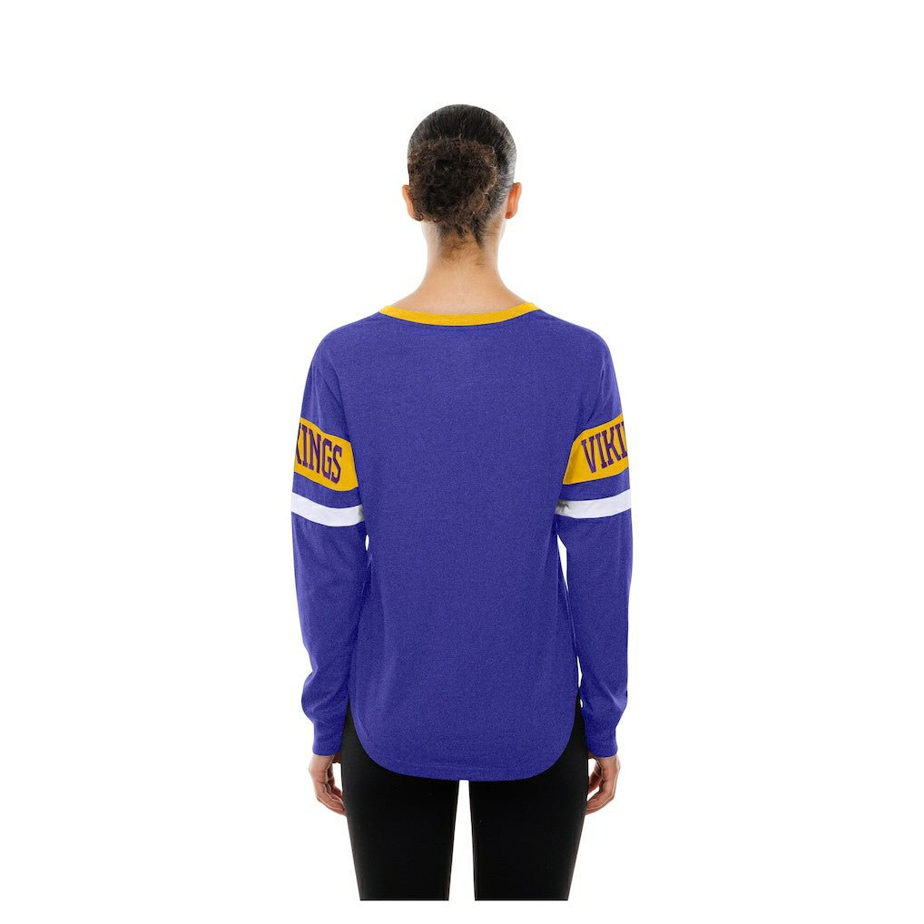 Minnesota Vikings New Era Women's Throwback Lace-Up Long-Sleeve T-Shirt - Purple discount