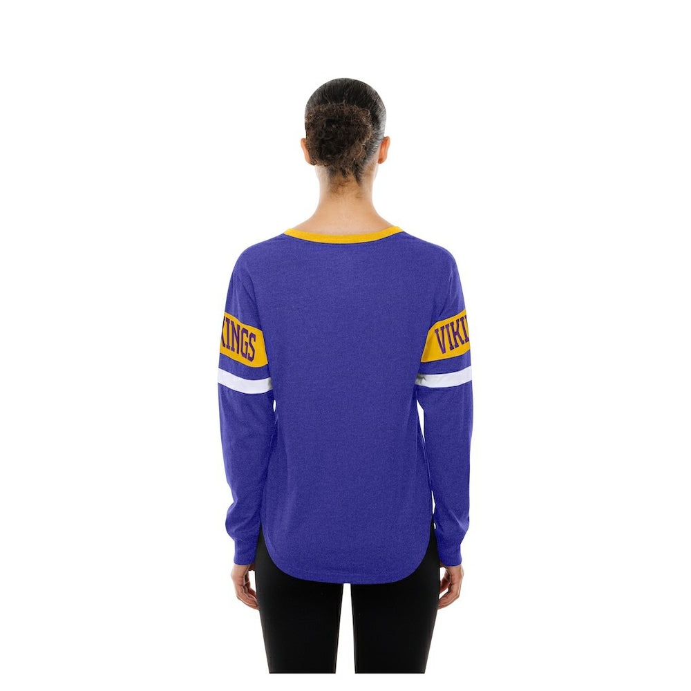 Minnesota Vikings New Era Women's Throwback Lace-Up Long-Sleeve T-Shirt - Purple discount