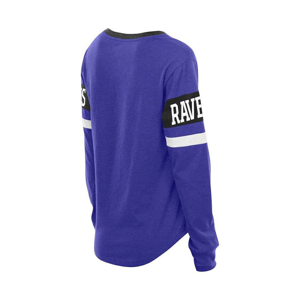 Baltimore Ravens New Era Women's Throwback Lace-Up Long-Sleeve T-Shirt - Purple sale