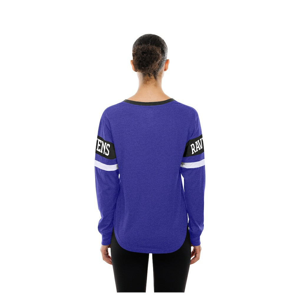 Baltimore Ravens New Era Women's Throwback Lace-Up Long-Sleeve T-Shirt - Purple sale