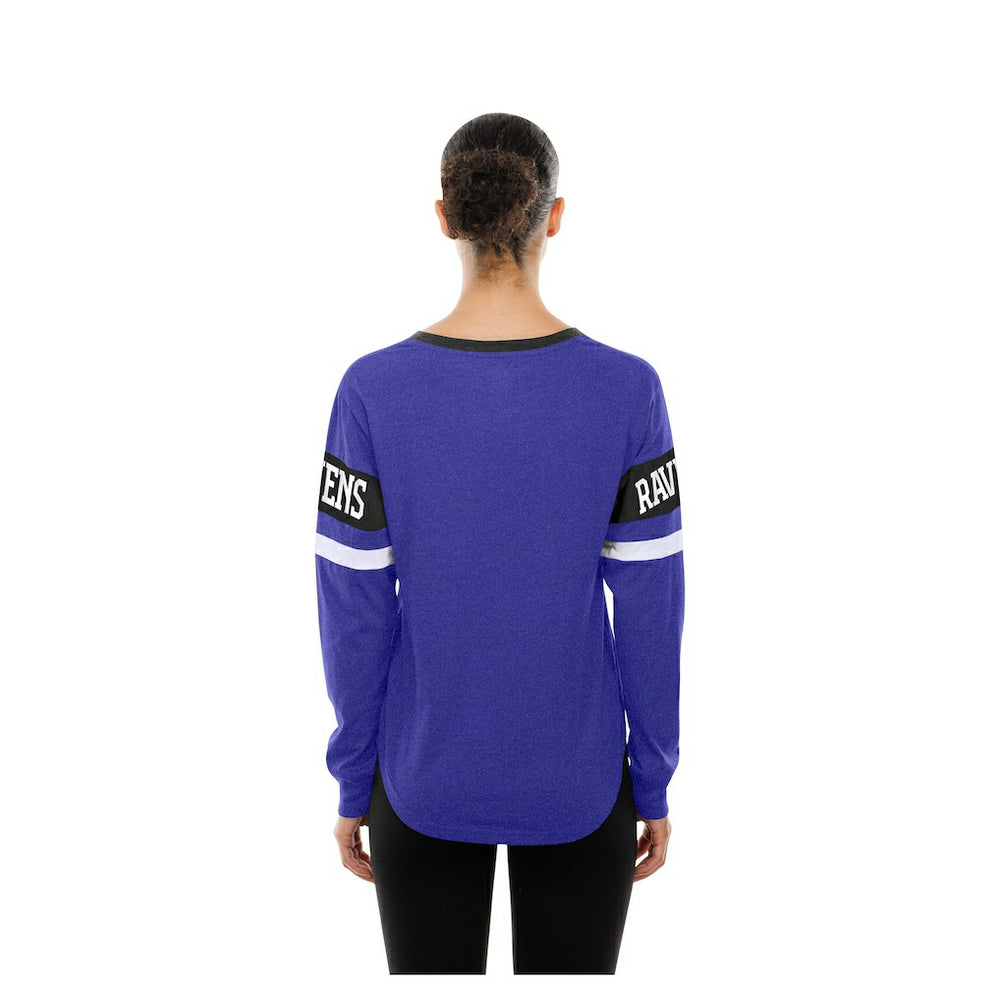 Baltimore Ravens New Era Women's Throwback Lace-Up Long-Sleeve T-Shirt - Purple sale