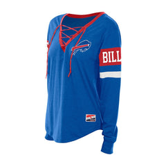 Buffalo Bills New Era Women's Throwback Lace-Up Long-Sleeve T-Shirt - Royal sale
