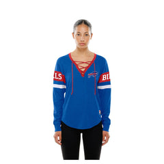 Buffalo Bills New Era Women's Throwback Lace-Up Long-Sleeve T-Shirt - Royal sale
