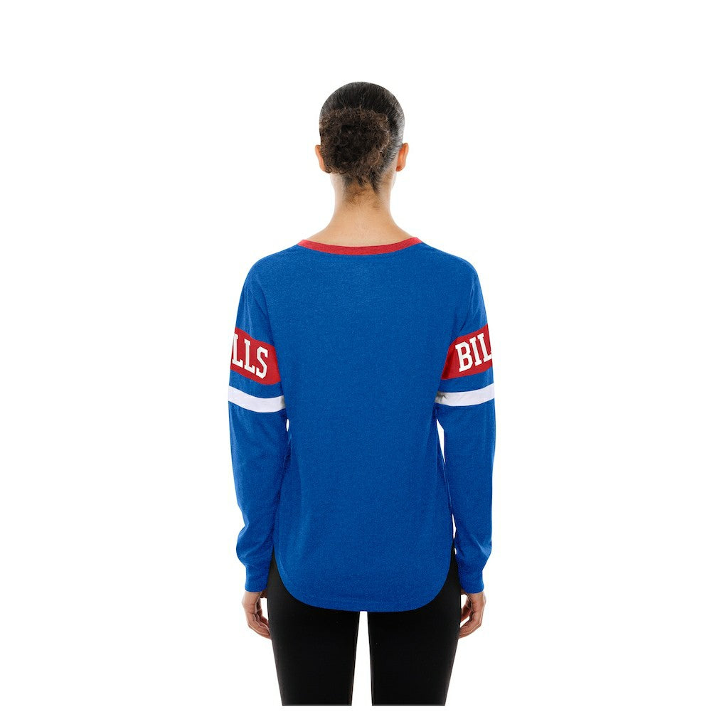 Buffalo Bills New Era Women's Throwback Lace-Up Long-Sleeve T-Shirt - Royal sale