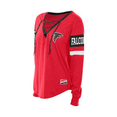 Atlanta Falcons New Era Women's Throwback Lace-Up Long-Sleeve T-Shirt - Red online