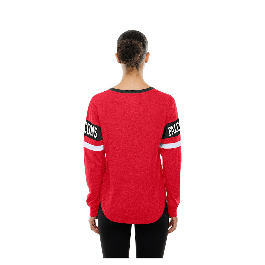 Atlanta Falcons New Era Women's Throwback Lace-Up Long-Sleeve T-Shirt - Red online