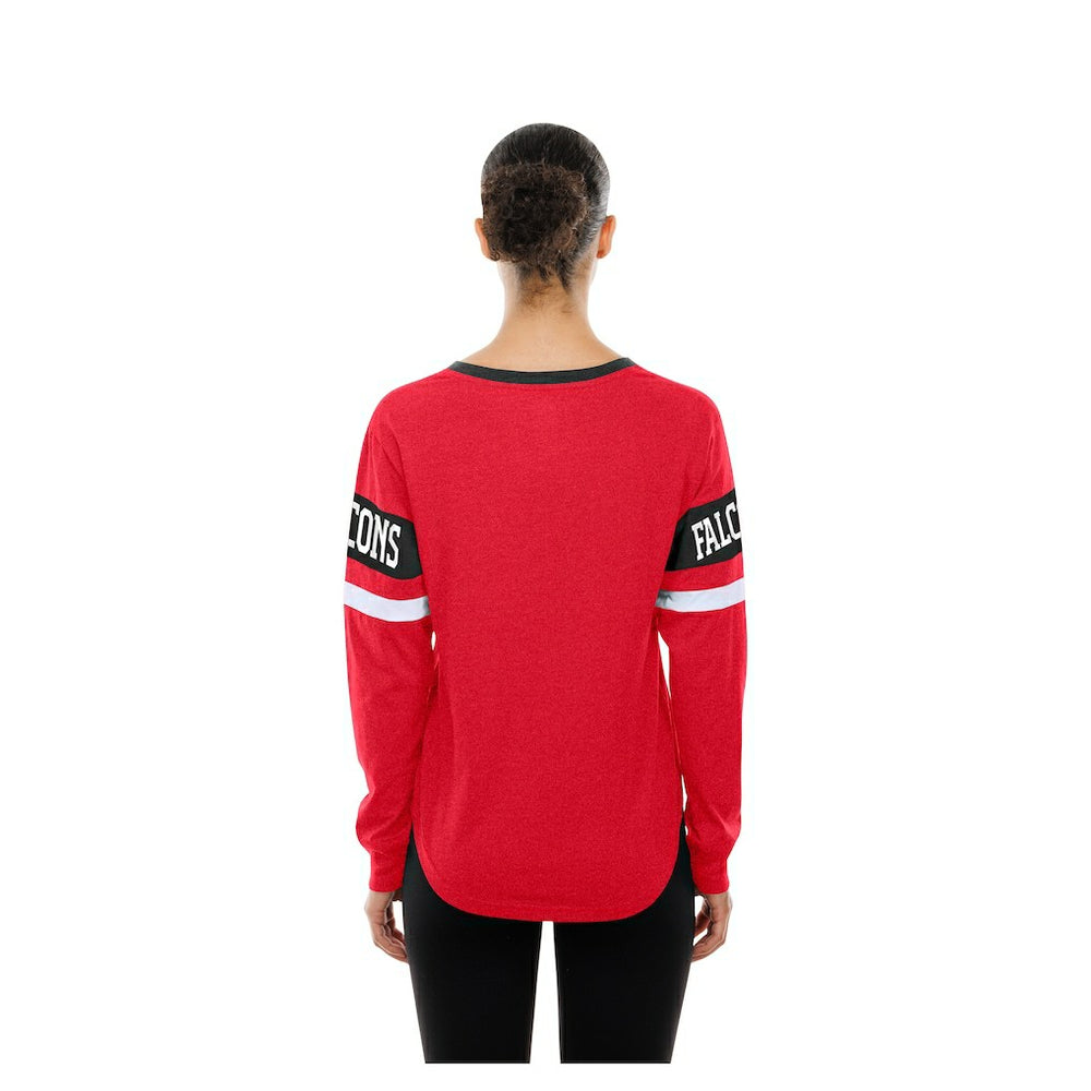 Atlanta Falcons New Era Women's Throwback Lace-Up Long-Sleeve T-Shirt - Red online
