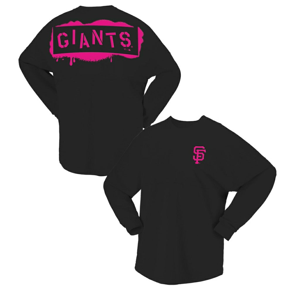 San Francisco Giants Women's Neon Jersey Long Sleeve T-Shirt Black