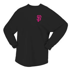 San Francisco Giants Women's Neon Jersey Long Sleeve T-Shirt Black
