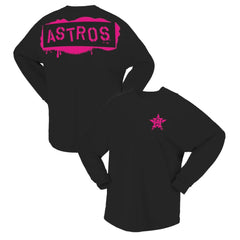 Houston Astros Women's Neon Jersey Long Sleeve T-Shirt Black