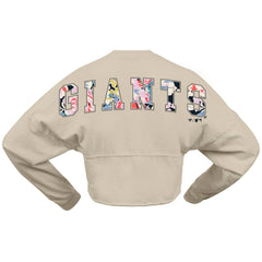 San Francisco Giants Women's Floral Preppy Cropped Long Sleeve T-Shirt Cream