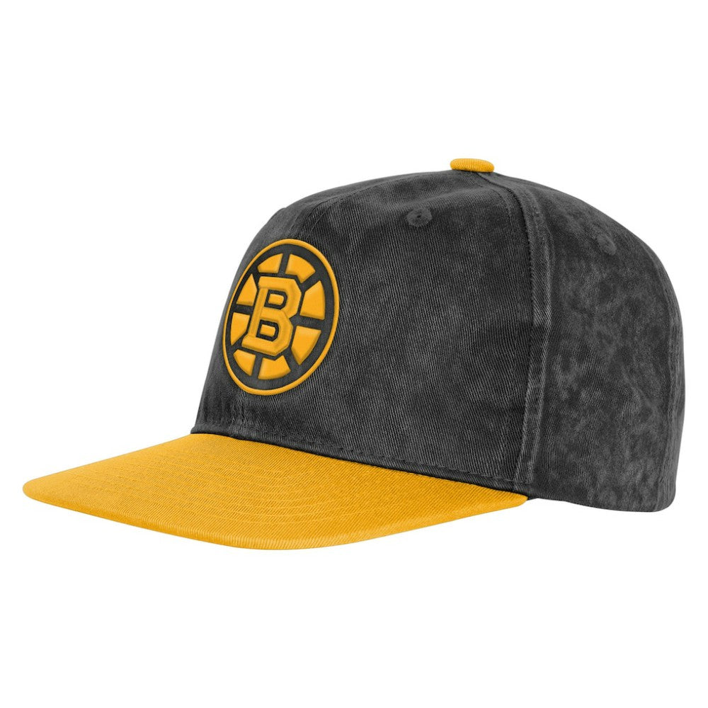 Boston Bruins Outerstuff Youth True Retro Deadstock Adjustable Hat - Black/Gold Hats
