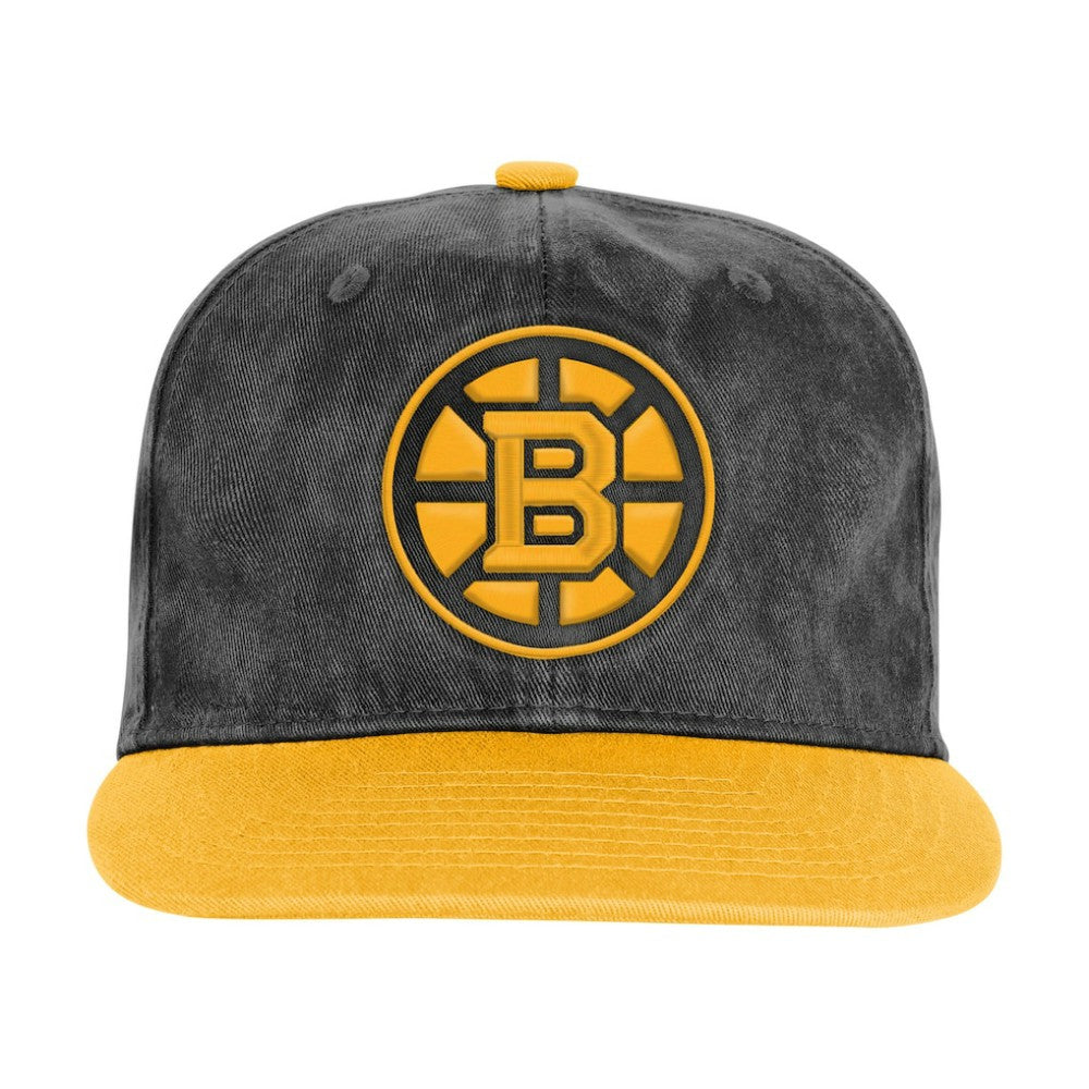 Boston Bruins Outerstuff Youth True Retro Deadstock Adjustable Hat - Black/Gold Hats