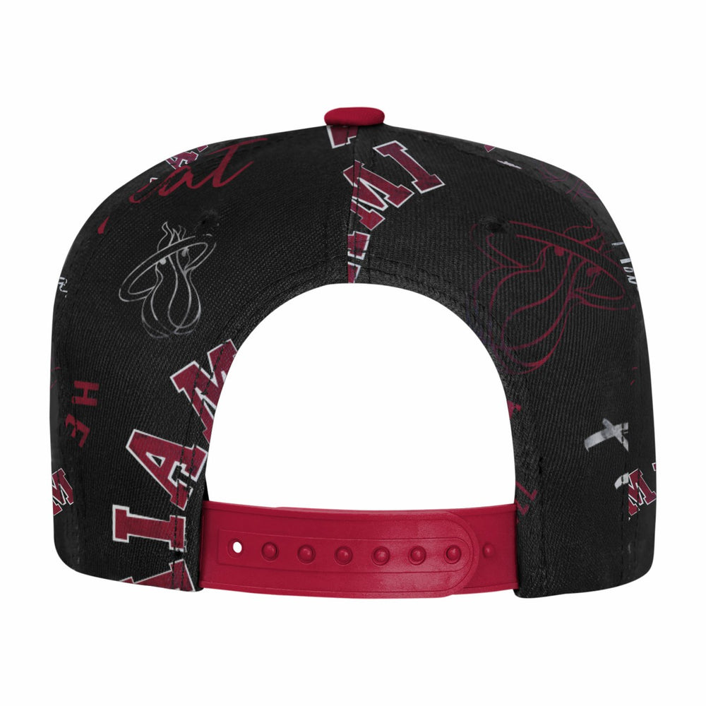 Miami Heat Outerstuff Youth Street Hooper Allover Print Snapback Hat - Black on sale