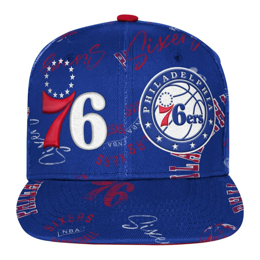 Philadelphia 76ers Outerstuff Youth Street Hooper Allover Print Snapback Hat - Royal shop