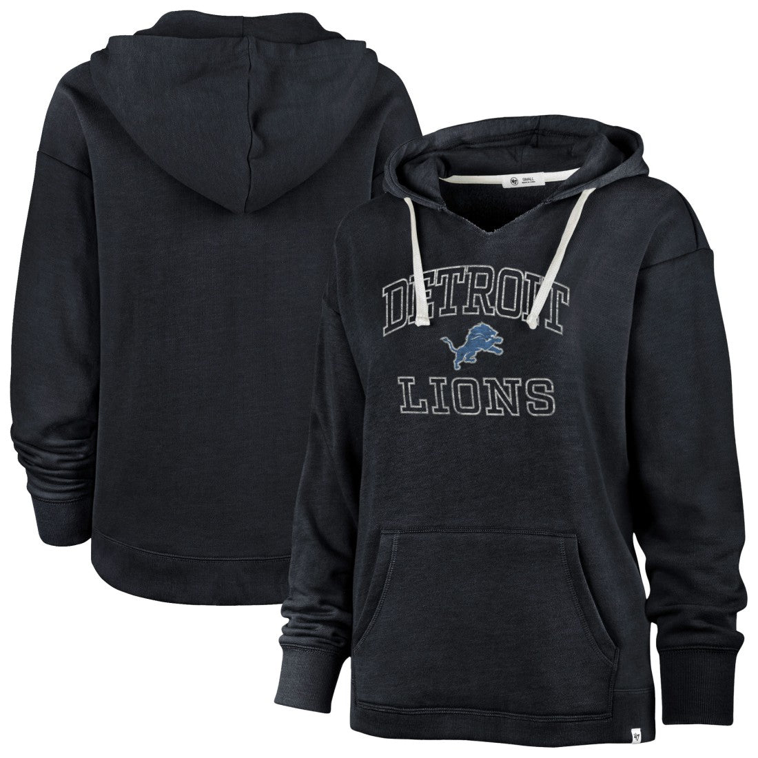 Detroit Lions '47 Women's Plus Size Clarity Kennedy Pullover Hoodie - Navy for sale