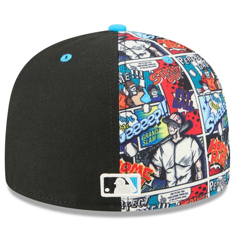 Miami Marlins 2025 MLB Diamond Hero Edition 59FIFTY Fitted Hat Black/Blue