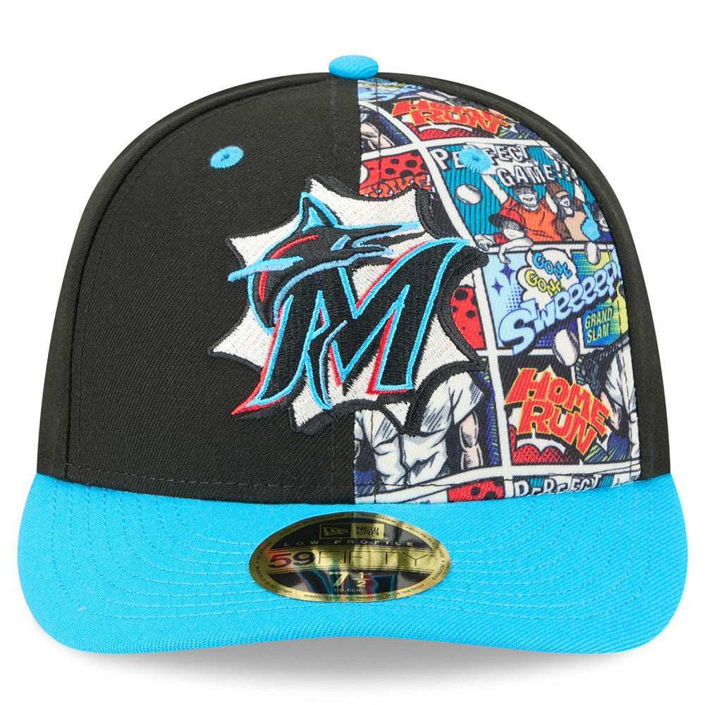 Miami Marlins 2025 MLB Diamond Hero Edition Low Profile 59FIFTY Fitted Hat Black/Blue