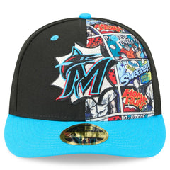 Miami Marlins 2025 MLB Diamond Hero Edition Low Profile 59FIFTY Fitted Hat Black/Blue