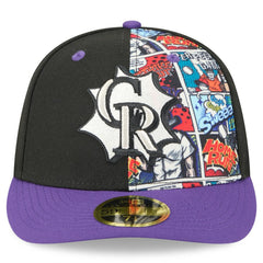 Colorado Rockies 2025 MLB Diamond Hero Edition Low Profile 59FIFTY Fitted Hat Black/Purple