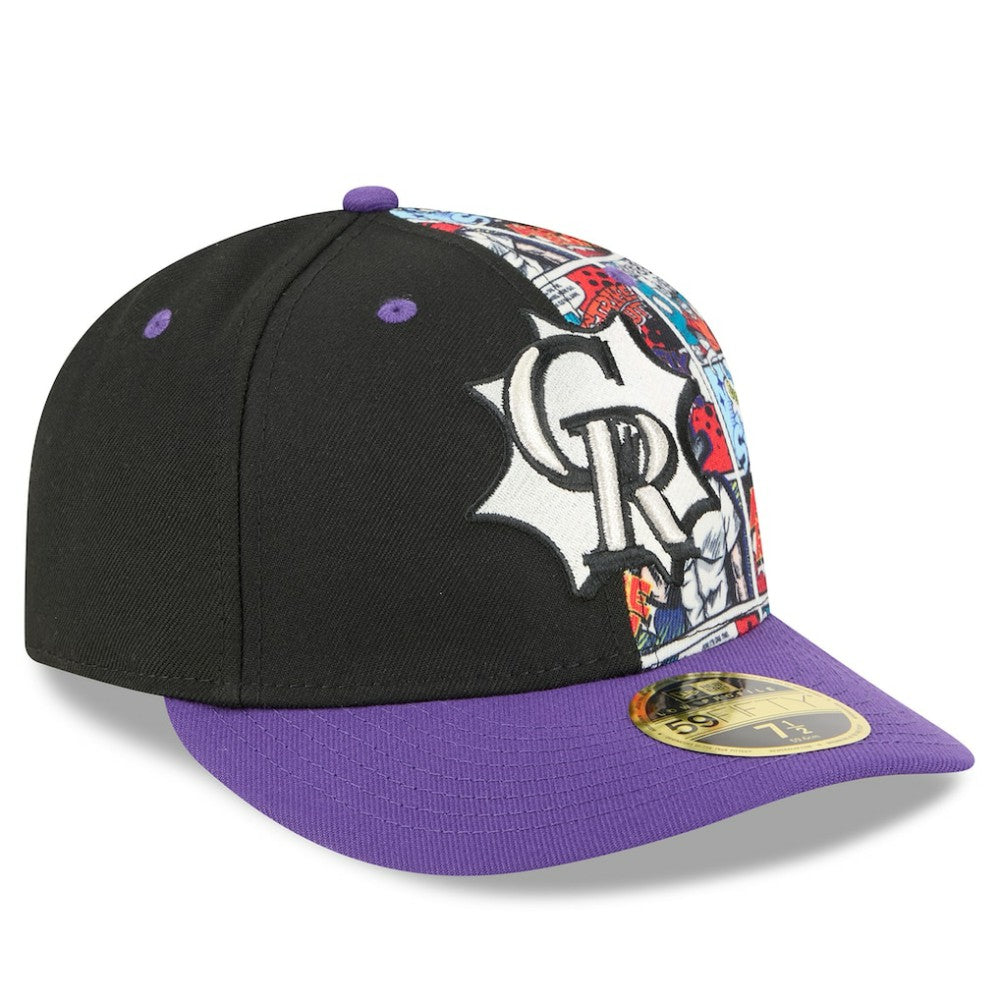 Colorado Rockies 2025 MLB Diamond Hero Edition Low Profile 59FIFTY Fitted Hat Black/Purple