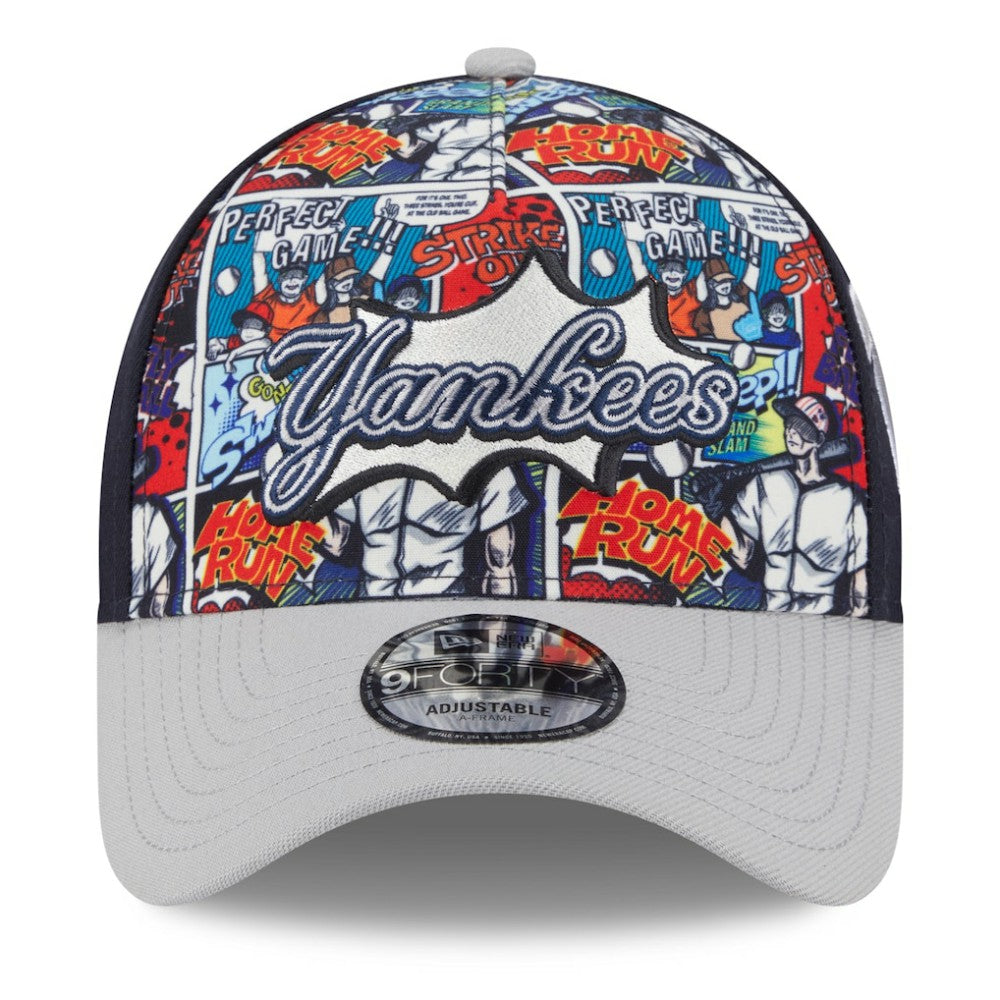 New York Yankees 2025 MLB Diamond Hero Edition A-Frame 9FORTY Adjustable Hat Navy/Gray
