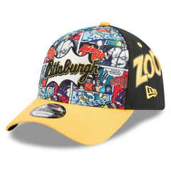 Pittsburgh Pirates Youth 2025 MLB Diamond Hero Edition A-Frame 9FORTY Adjustable Hat Black/Gold