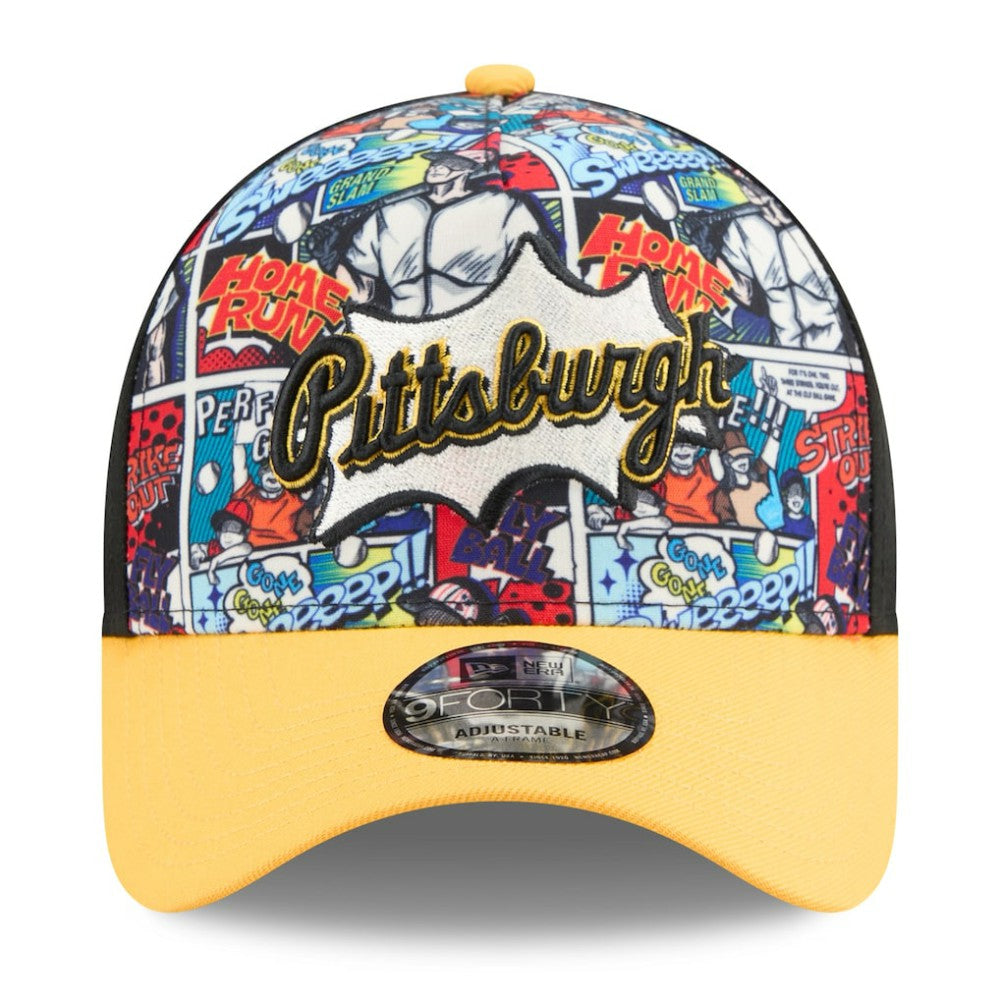 Pittsburgh Pirates Youth 2025 MLB Diamond Hero Edition A-Frame 9FORTY Adjustable Hat Black/Gold
