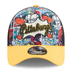 Pittsburgh Pirates Youth 2025 MLB Diamond Hero Edition A-Frame 9FORTY Adjustable Hat Black/Gold