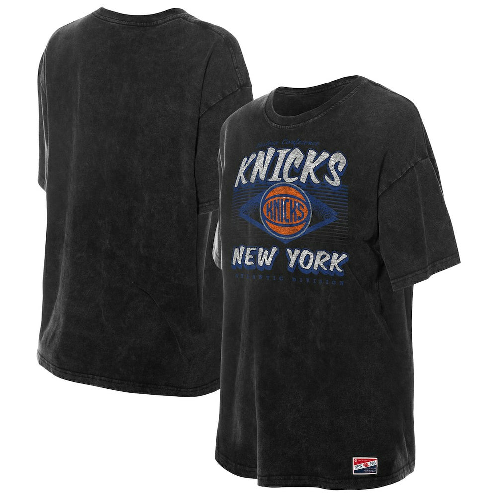 New York Knicks Women's Throwback Mineral Wash Oversized T-Shirt - Black on sale